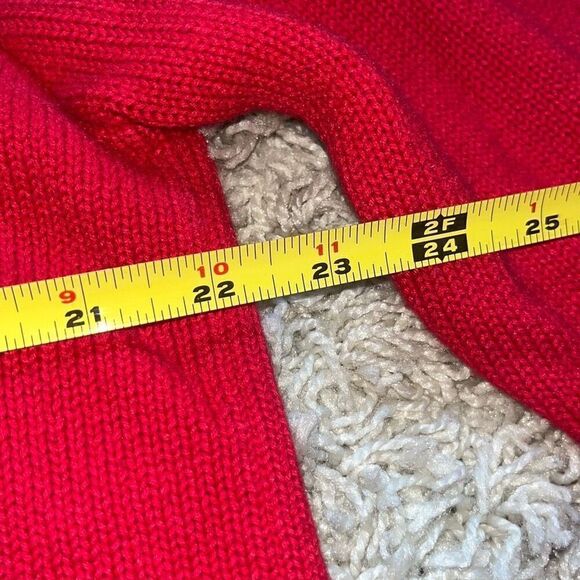 Vintage Berek 2 Red Christmas Sweater Takako Sakon Button Front Size Large - Picture 10 of 16